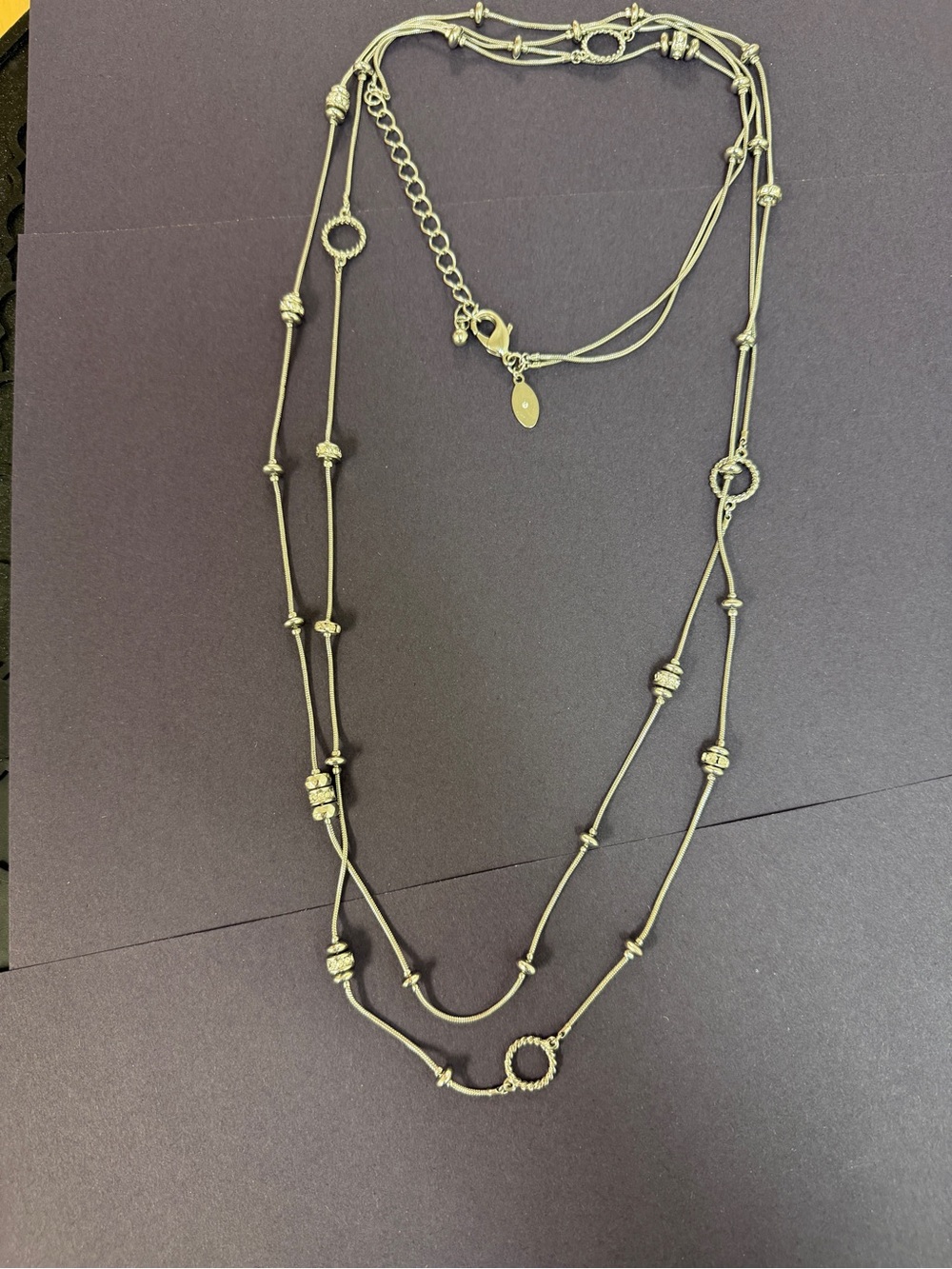 Silver Multi-Strand Station Necklace - Women Jewelry
